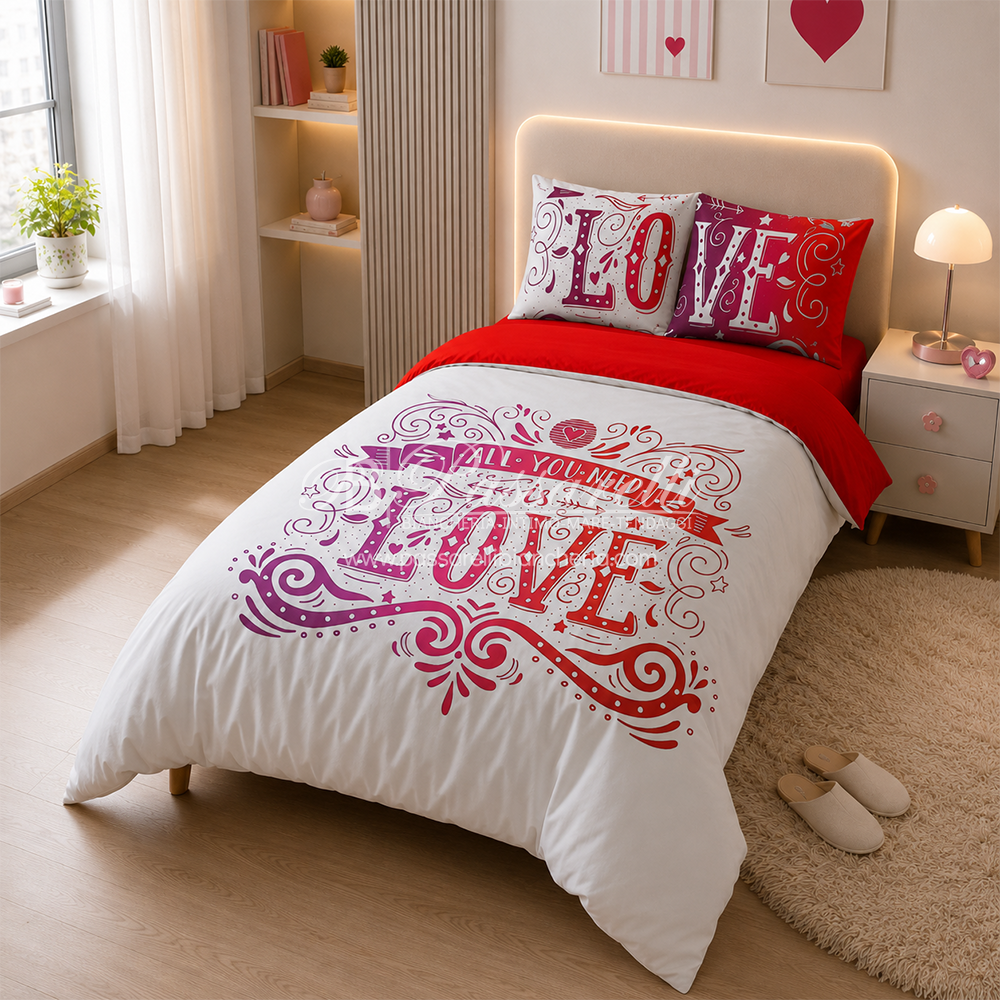 Bassetti Complete Sheets Bedspread Square and Half Love Tattoo D88