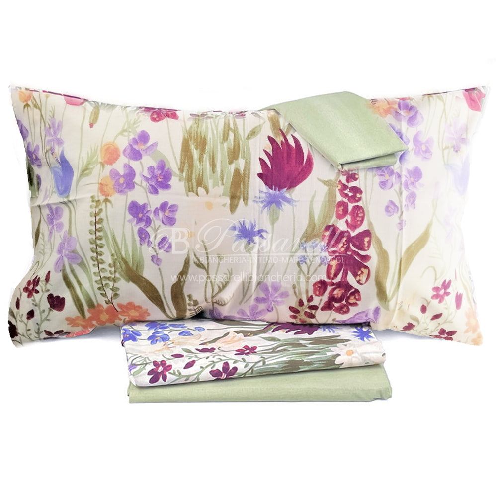 Bassetti Completo Lenzuola Piazza e Mezza con Doppie Federe Polline 2410S50