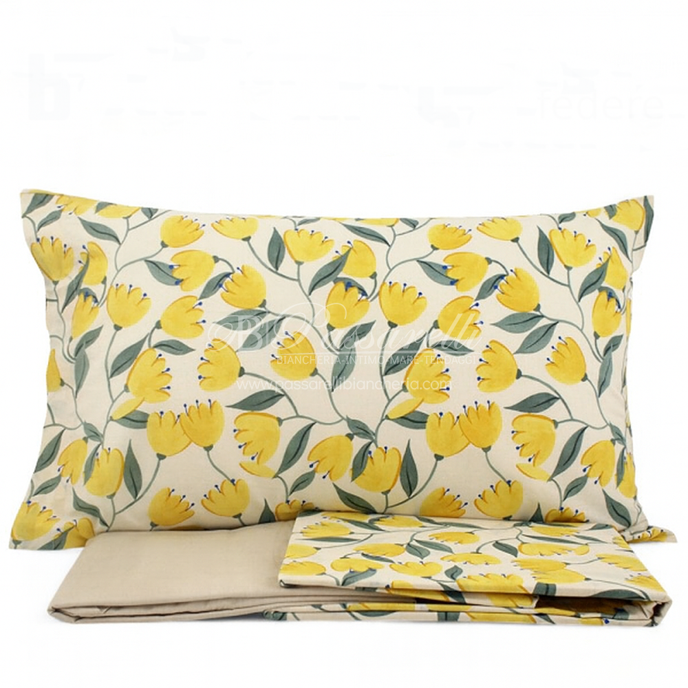 Bassetti Completo Lenzuola con Doppie Federe Bluebell 2509S - Varie Dimensioni