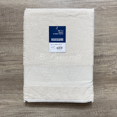 Bassetti Set Asciugamani 1+1 Tinta Unita Spugna 430gr 2411S70