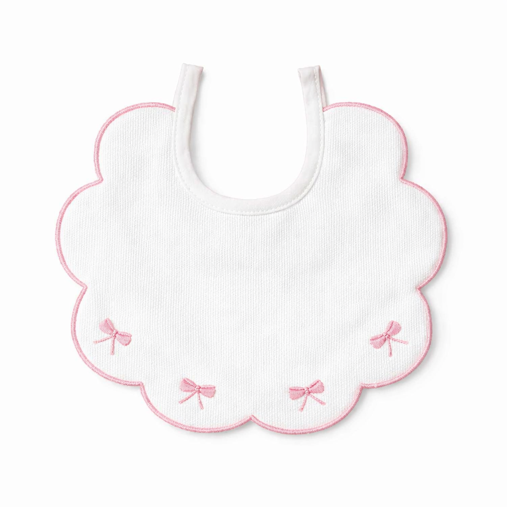 Bavaglino Neonato 193 Fiocco Cotone Ricamato - Maestri Cotonieri Home