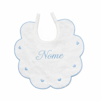 Bavaglino Neonato 194 Cuore Cotone Ricamato - Maestri Cotonieri Home