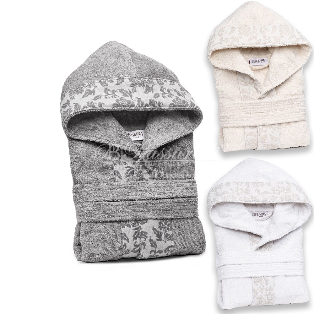 Besana  Accappatoio Unisex in Cotone Decor 2411S38