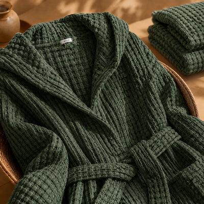 Biancoperla Accappatoio con Cappuccio a Nido d'Ape 100% Cotone Milo