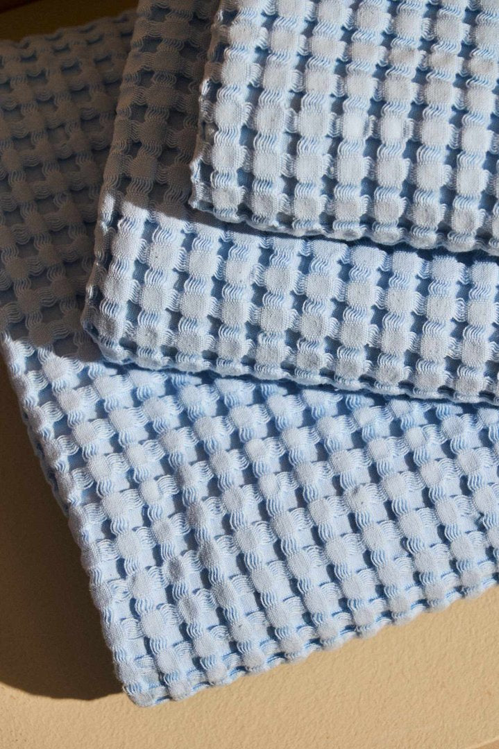 Biancoperla Set Asciugamani 1+1 a Nido d'Ape 100% Cotone Milo
