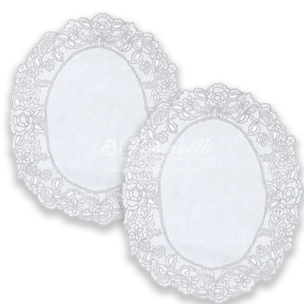 Blanc Mariclò Set Runner + Centri in Lino Ricamate Dentelle
