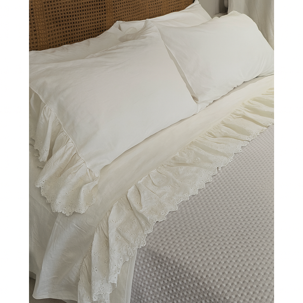 Blanc Mariclò Completo Letto 2P in Cotone Sangallo