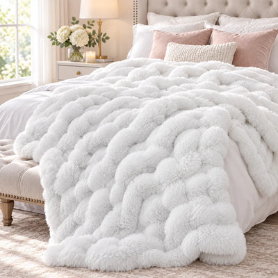 Blumarine Coperta Matrimoniale in Ecopelliccia Diamant 10103 0740