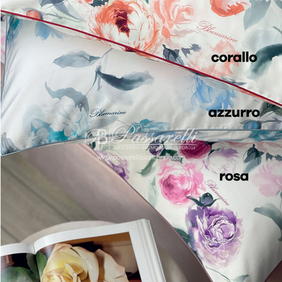 Blumarine Lenzuola Matrimoniale Biancofiore in Raso di Cotone