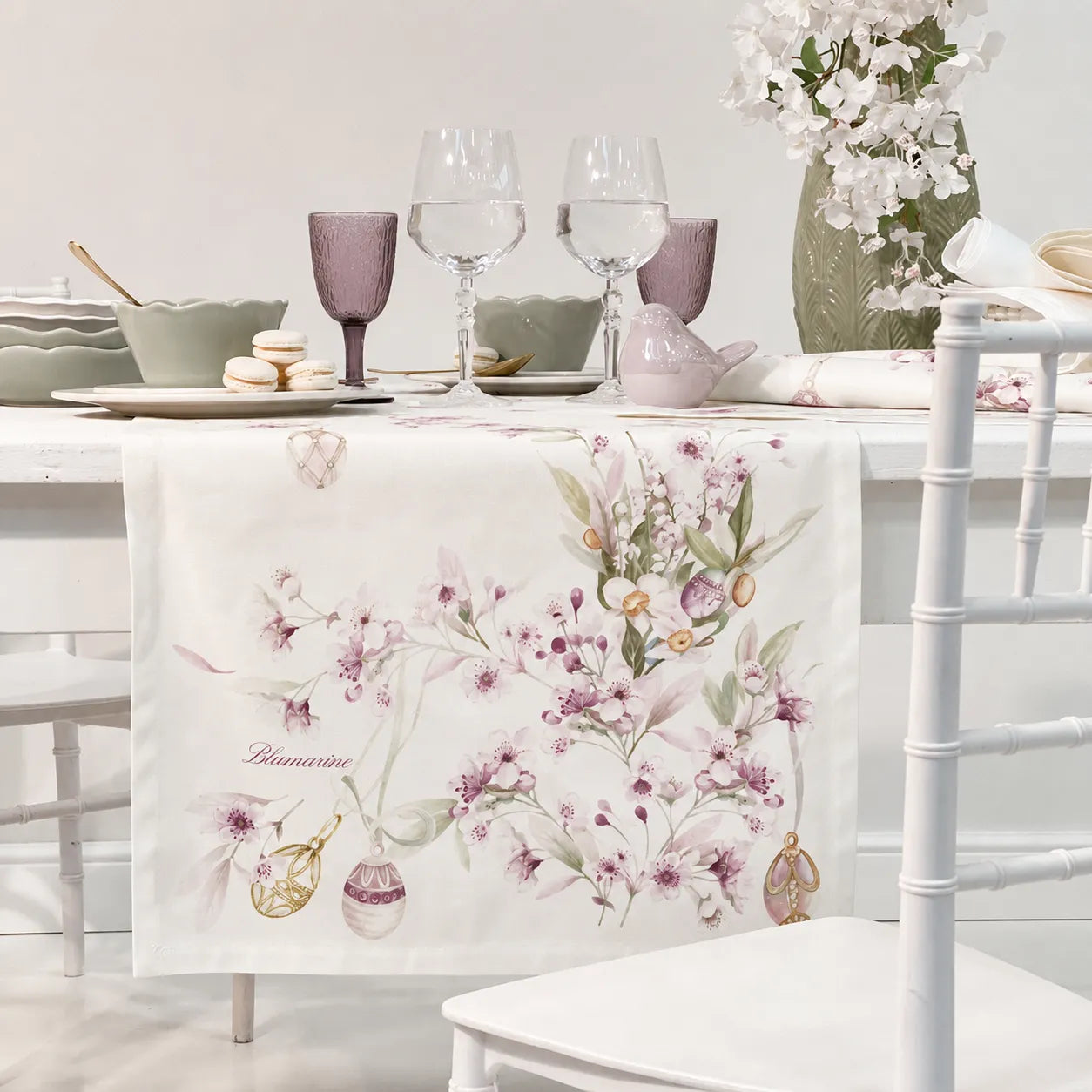 Blumarine Runner in Puro Cotone 50x150 Pasqua 103020072