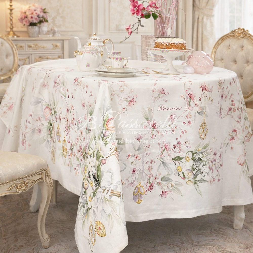 Blumarine Tovaglia di Pasqua In Cotone Stampato Antimacchia 103010215 S180