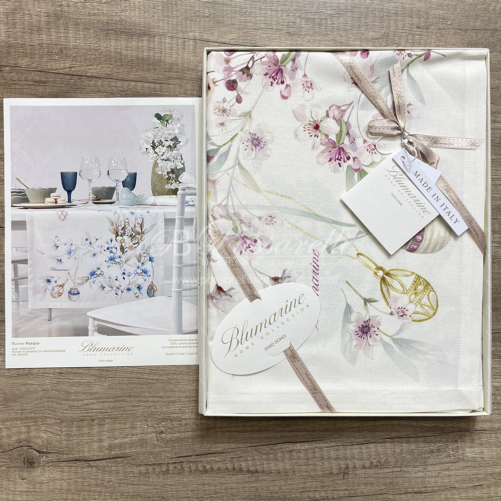 Blumarine Runner in Puro Lino 50x150 Pasqua 103020072 S53