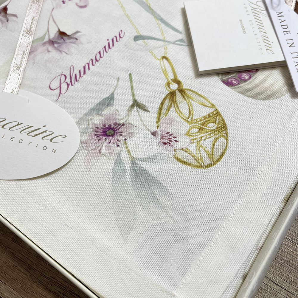 Blumarine Runner in Puro Lino 50x150 Pasqua 103020072 S53