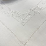 Broderie Parure Lenzuola Matrimoniale in Puro Lino Bellora Ricamato Bianco S400