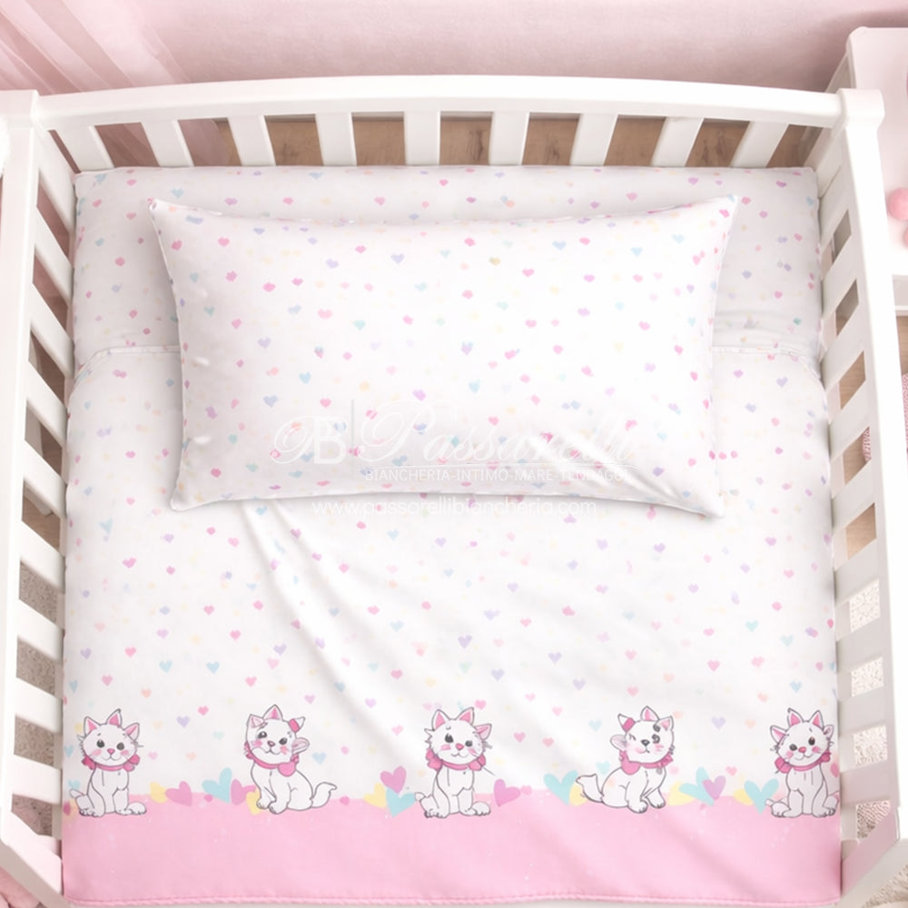 Caleffi Baby Completo Lenzuola per Culla con Sbarre Aristogatti 2602S32