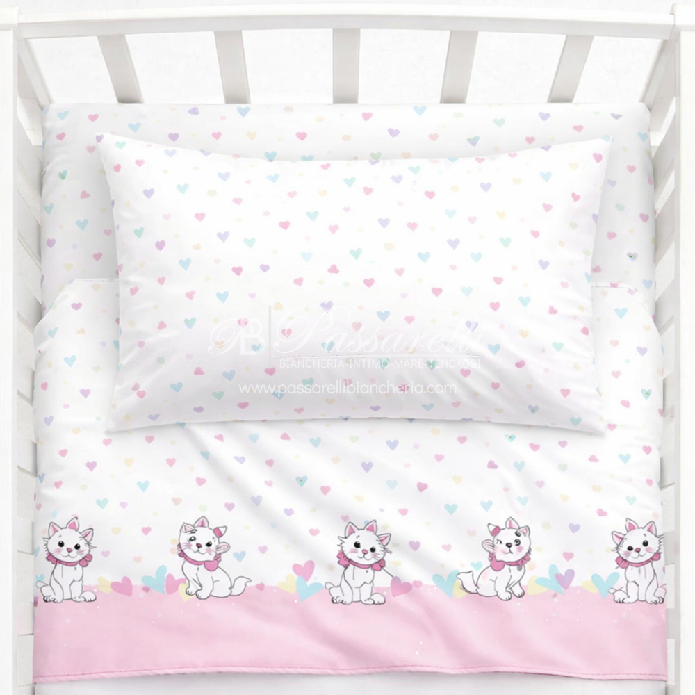 Caleffi Baby Completo Lenzuola per Culla con Sbarre Aristogatti 2602S32