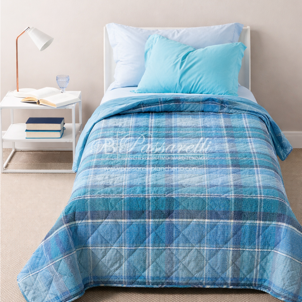 Caleffi Copriletto Trapuntato In Microfibra Hilton Singolo Modern 2603S40