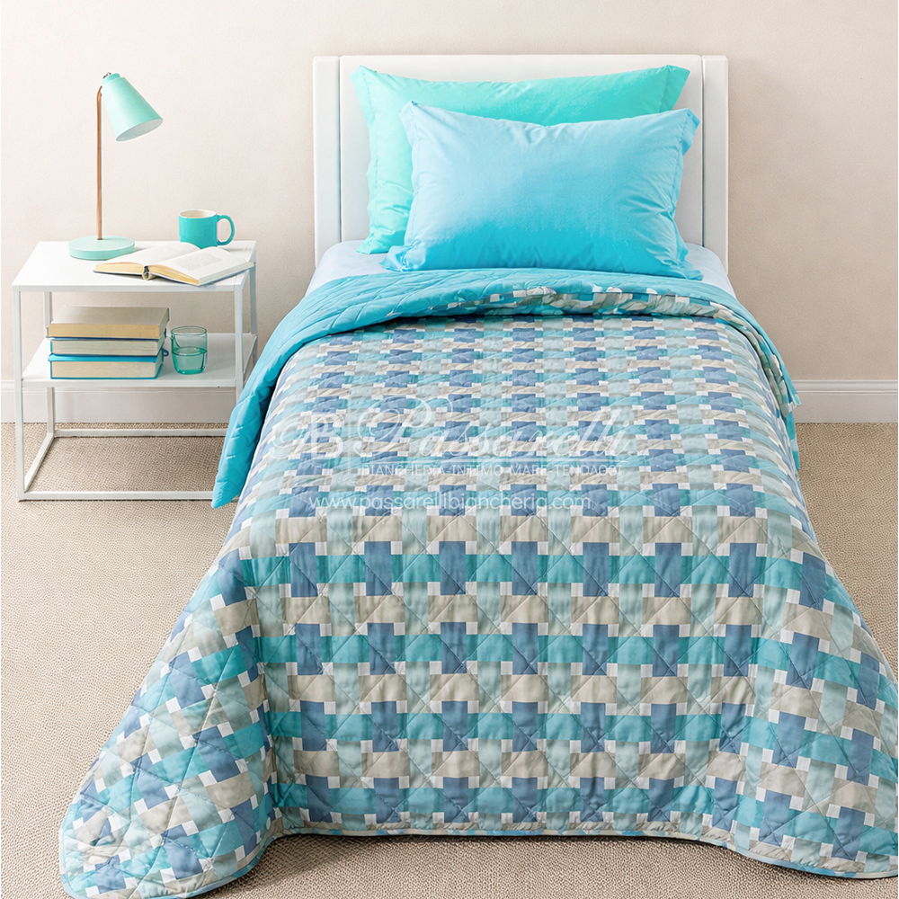 Caleffi Copriletto Trapuntato In Microfibra River Singolo Modern 2603S40