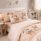 Caleffi Kids Completo Lenzuola Singolo In Cotone Cuccioli 2602S38