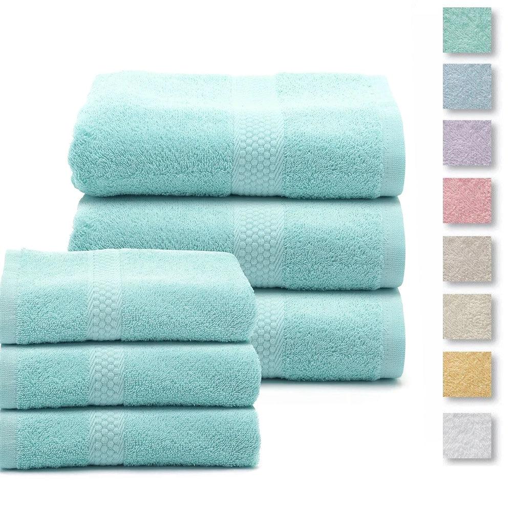 Caleffi Set 3+3 Asciugamani in Spugna di Puro Cotone Color Mix D20