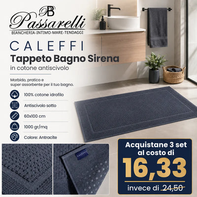 Caleffi Tappeto per il bagno in Cotone antiscivolo Sirena 60x100 69477
