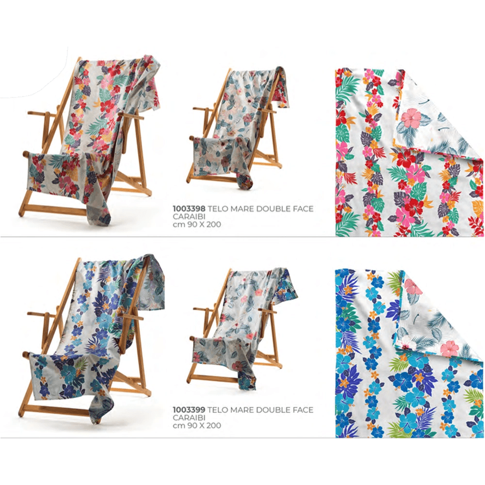 Caleffi Telo da Mare Spiaggia in Microfibra 90x200cm Caraibi D13 - Passarelli Biancheria