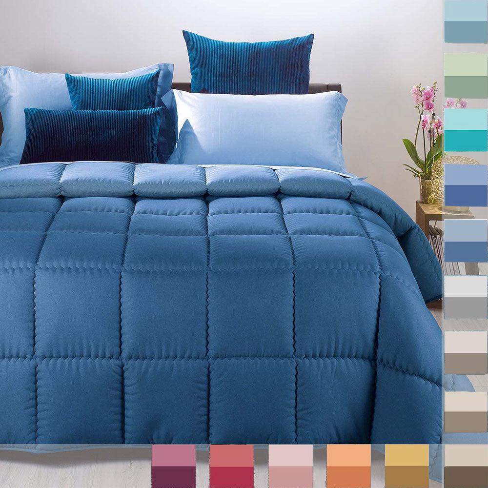 Trapunta Piumone Anallergica Singola - Caldissima, Bicolor Blu E Celeste, Misura Una Piazza - Foto 9