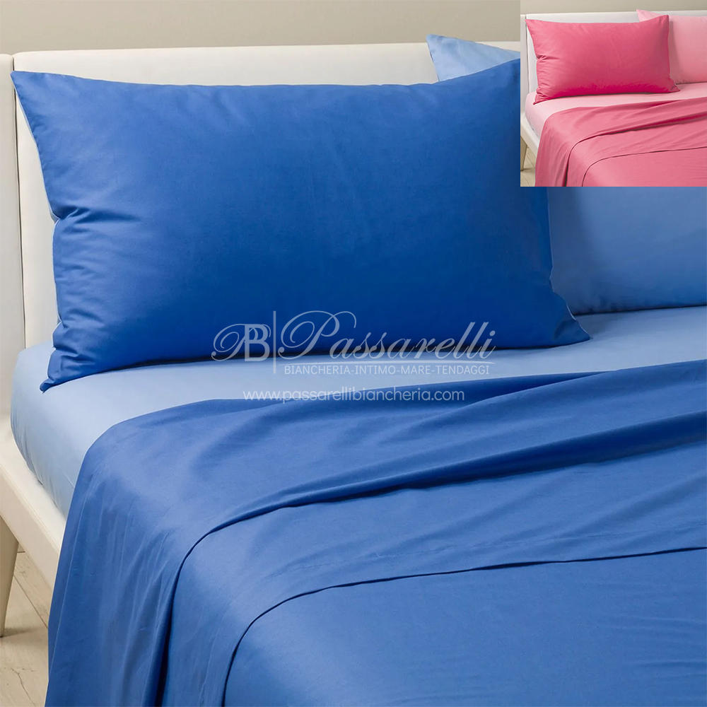 Caleffi Completo Lenzuola Singole New Bicolor in Cotone 2411S29