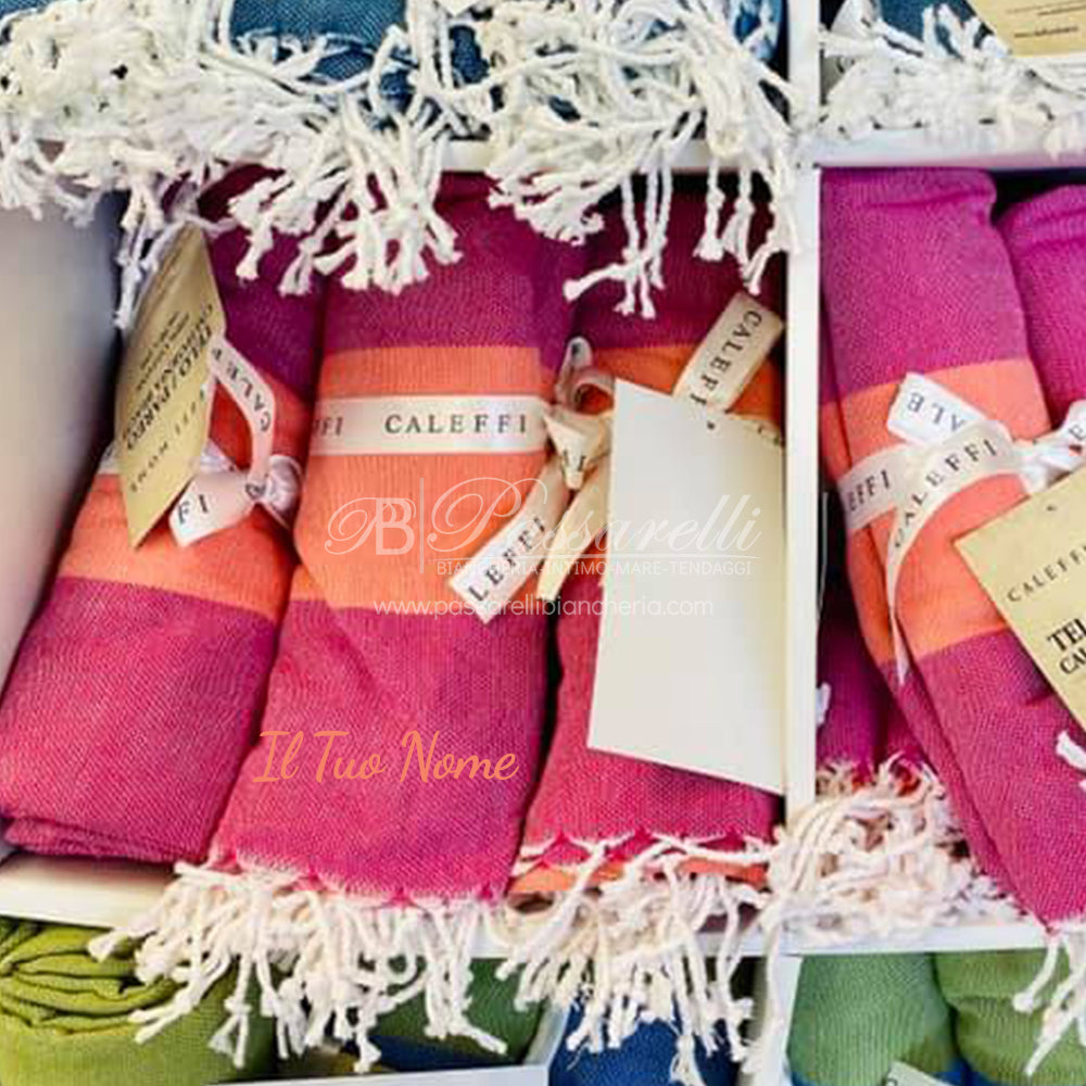 Caleffi Telo mare Pareo Fouta California Beach Con il Tuo Nome 90x180 2411S10