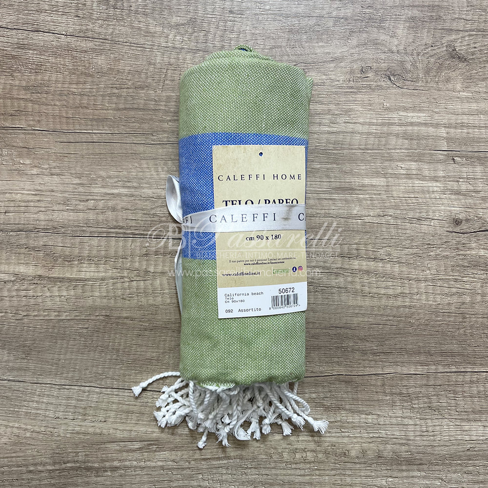 Caleffi Telo mare Pareo Fouta California Beach Con il Tuo Nome 90x180 2411S10