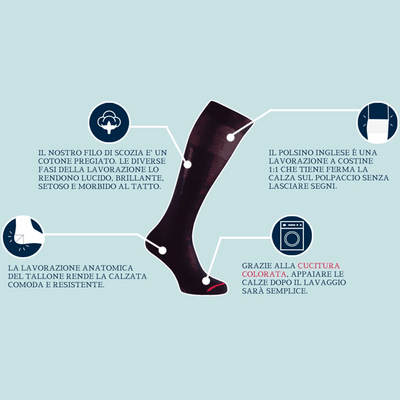 Calza Lunga da Uomo in Filo Scozia con Sistema Appaia Facile LS005-DM092 S50 - Passarelli Biancheria