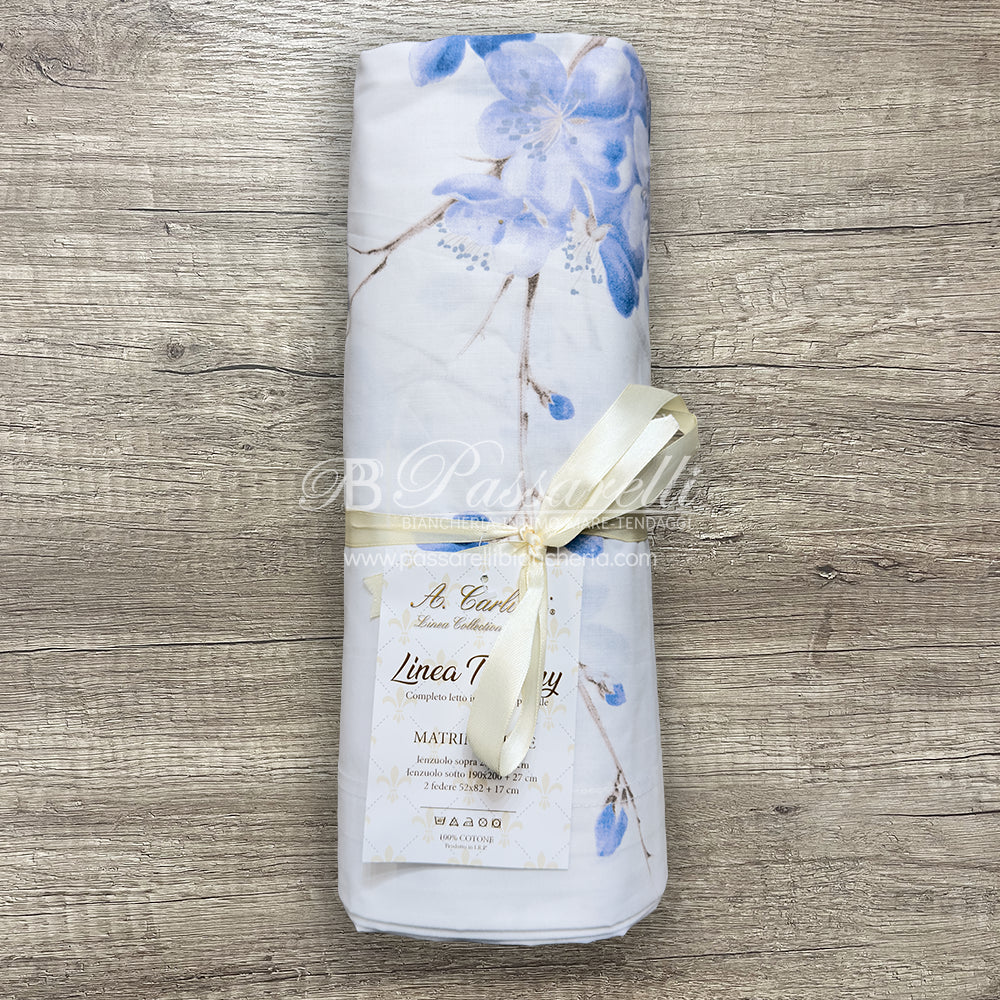 Carlucci Completo Lenzuola Matrimoniale in cotone Percalle - Vari Disegni 2602S32