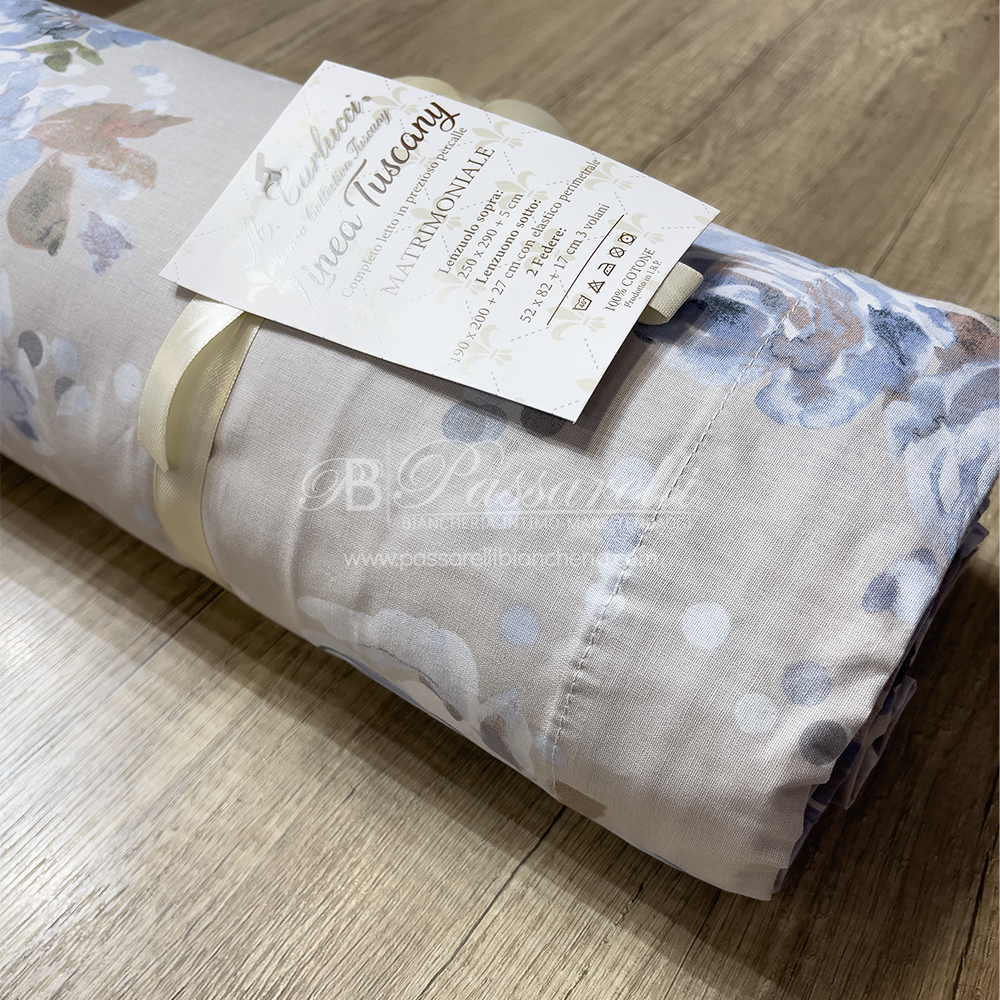 Carlucci Completo Lenzuola Matrimoniale in cotone Percalle - Vari Disegni 2502S34