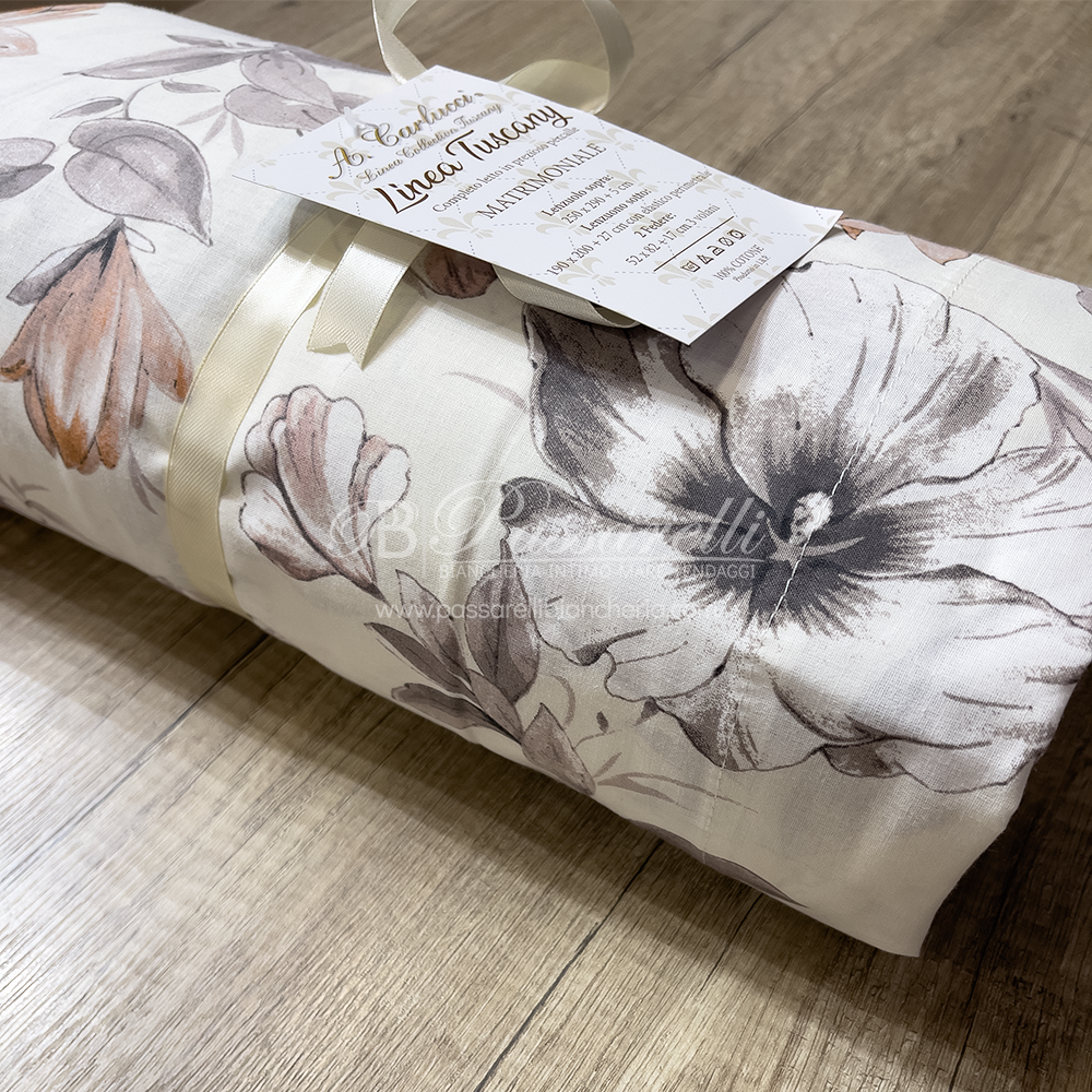 Carlucci Completo Lenzuola Matrimoniale in cotone Percalle - Vari Disegni 2502S34