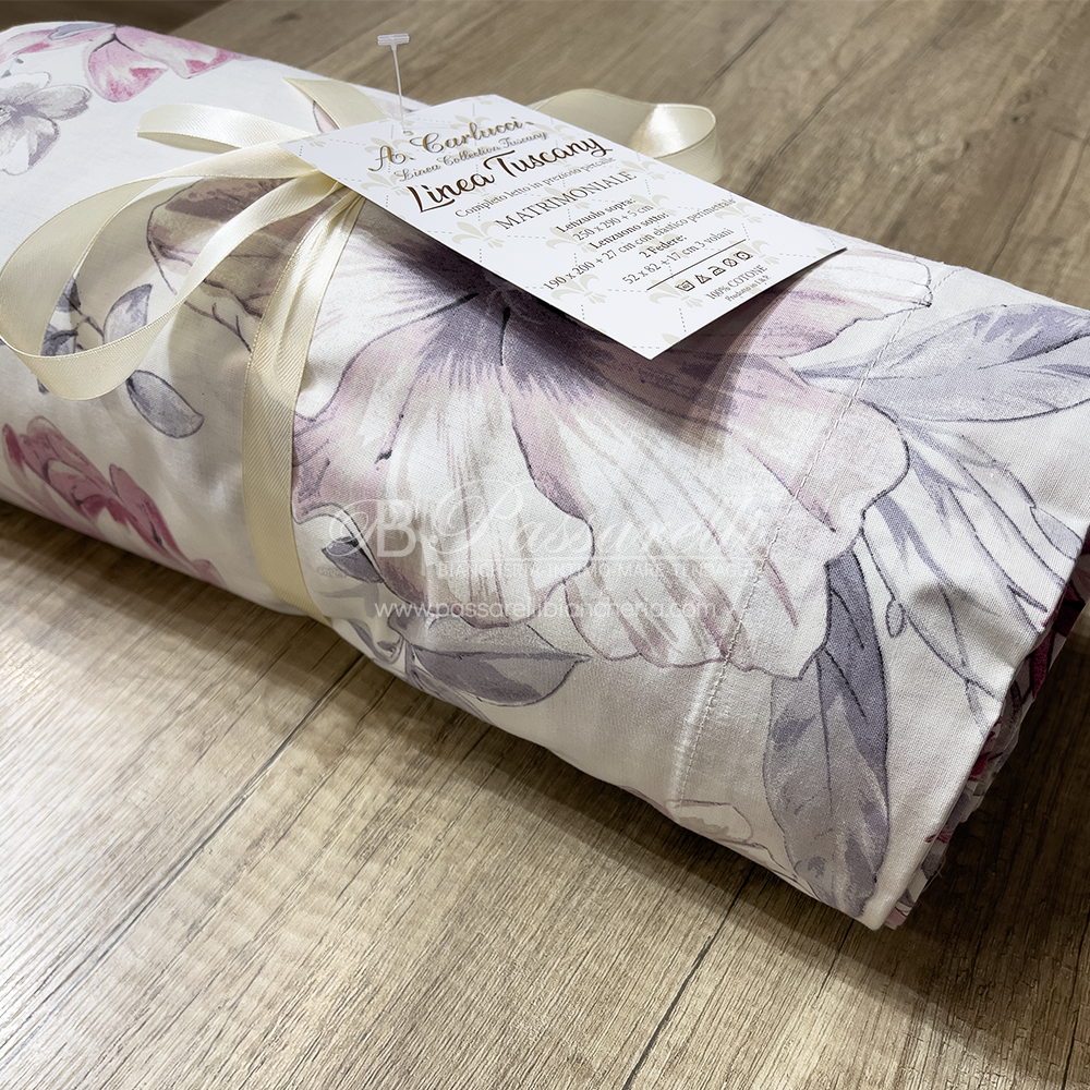 Carlucci Completo Lenzuola Matrimoniale in cotone Percalle - Vari Disegni 2502S34