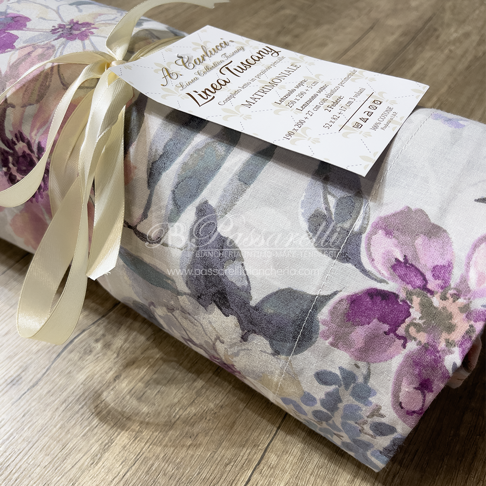 Carlucci Completo Lenzuola Matrimoniale in cotone Percalle - Vari Disegni 2502S34