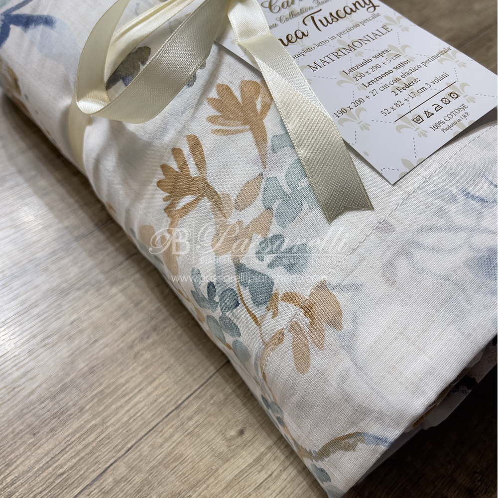 Carlucci Completo Lenzuola Matrimoniale in cotone Percalle - Vari Disegni 2502S34