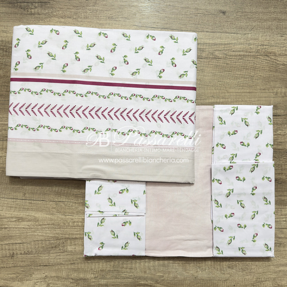 Casa Giulia Completo Lenzuola Matrimoniale in Percalle 2603S32