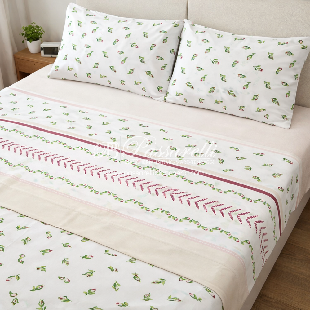 Casa Giulia Completo Lenzuola Matrimoniale in Percalle 2603S32