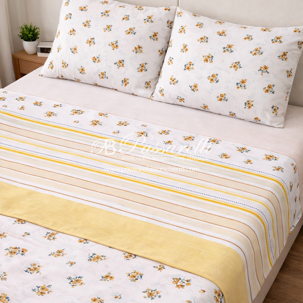 Casa Giulia Completo Lenzuola Matrimoniale in Percalle 2603S32