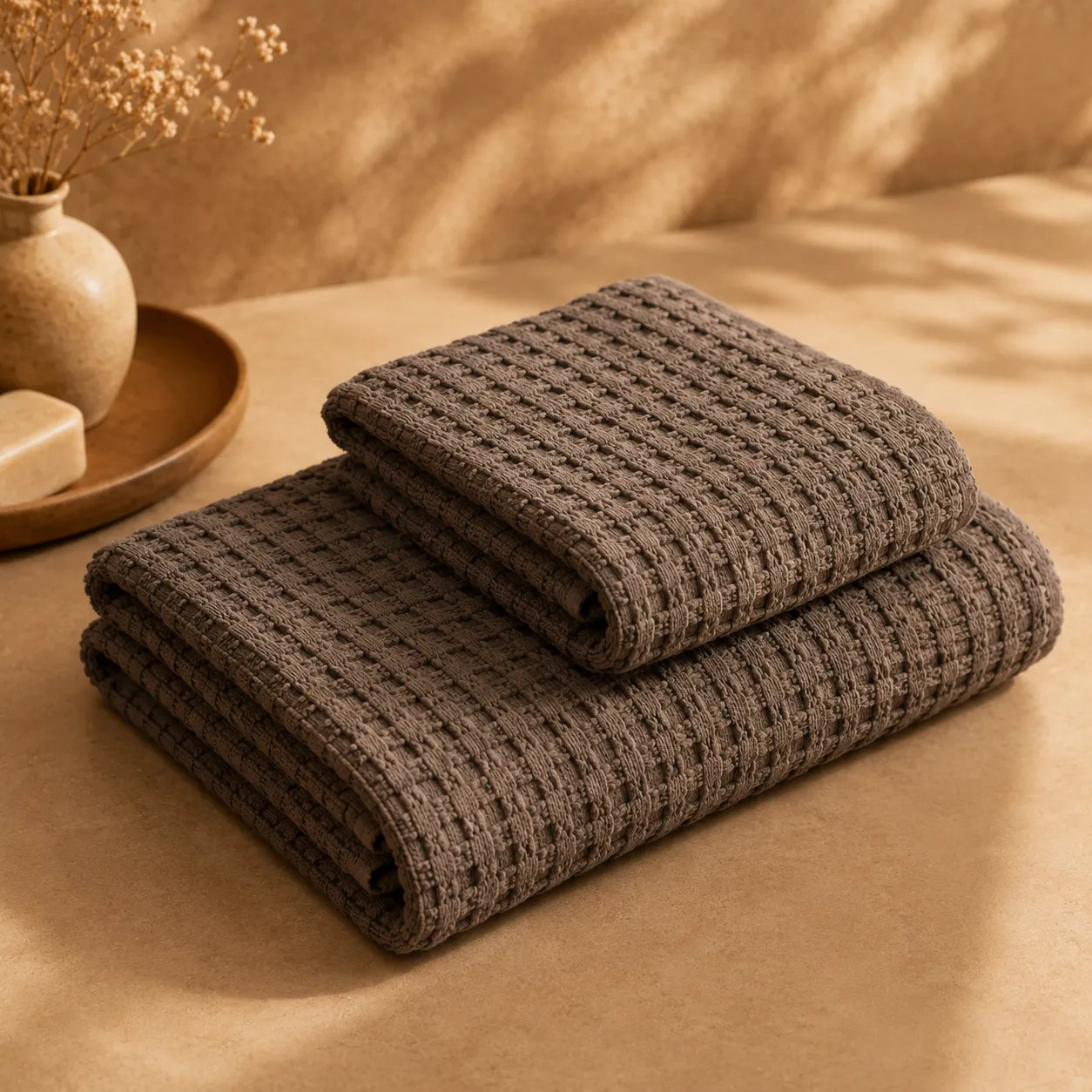 Biancoperla Set Asciugamani 1+1 a Nido d'Ape 100% Cotone Milo