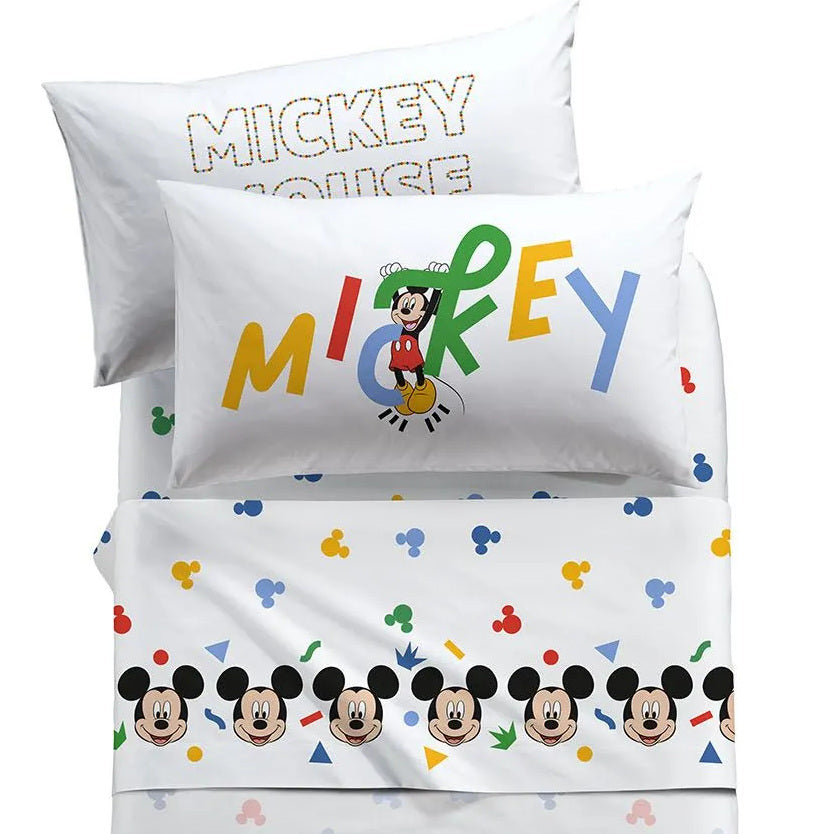 Caleffi Disney Completo Lenzuola per Letto Singolo Mickey Colors 1012886 2410S40