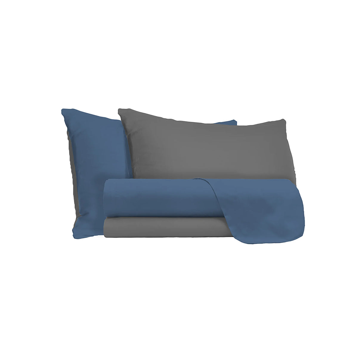 Completo Lenzuola in Puro Cotone Tinta Unita Colors Double - Varie Dimensioni