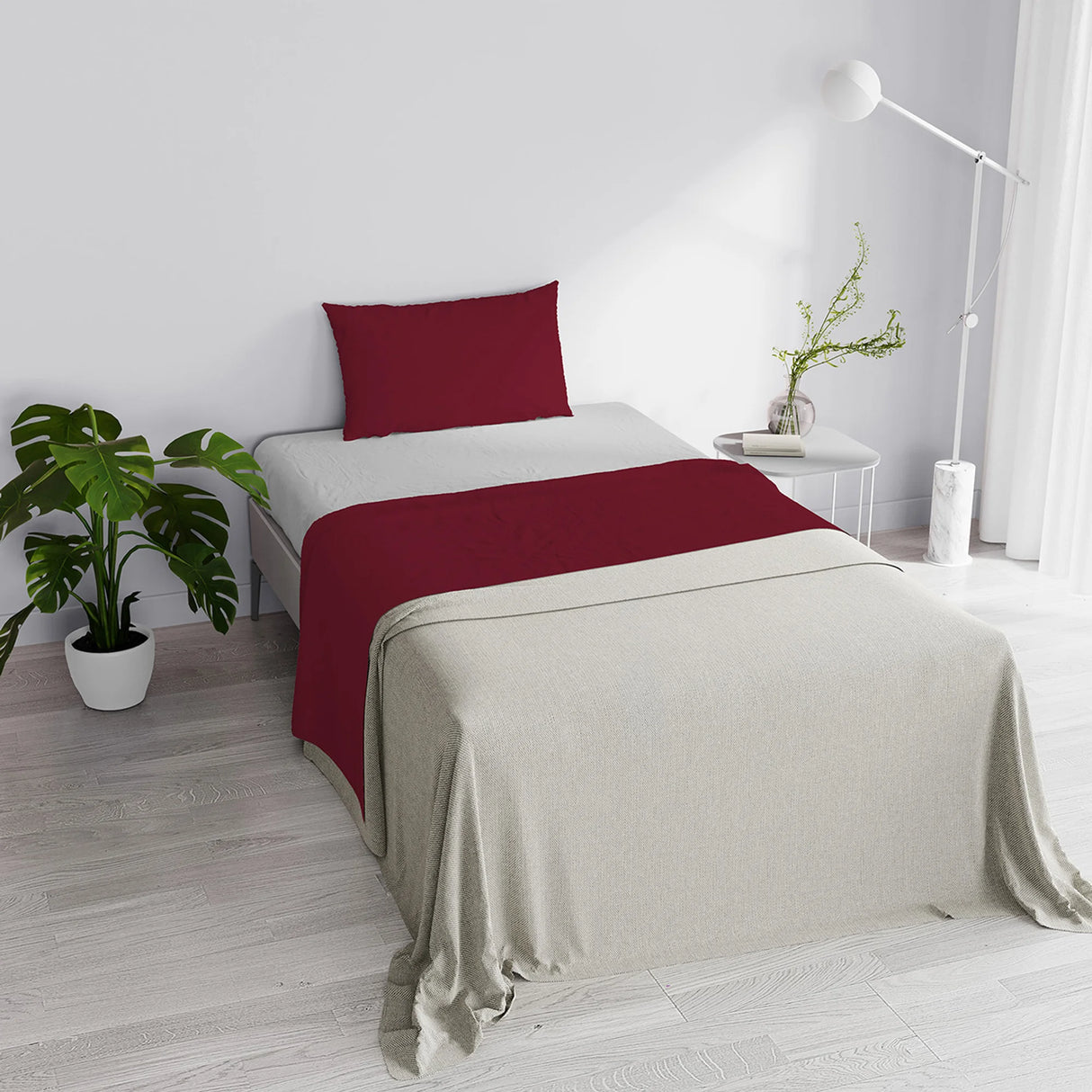 Completo Lenzuola in Puro Cotone Tinta Unita Colors Double - Varie Dimensioni