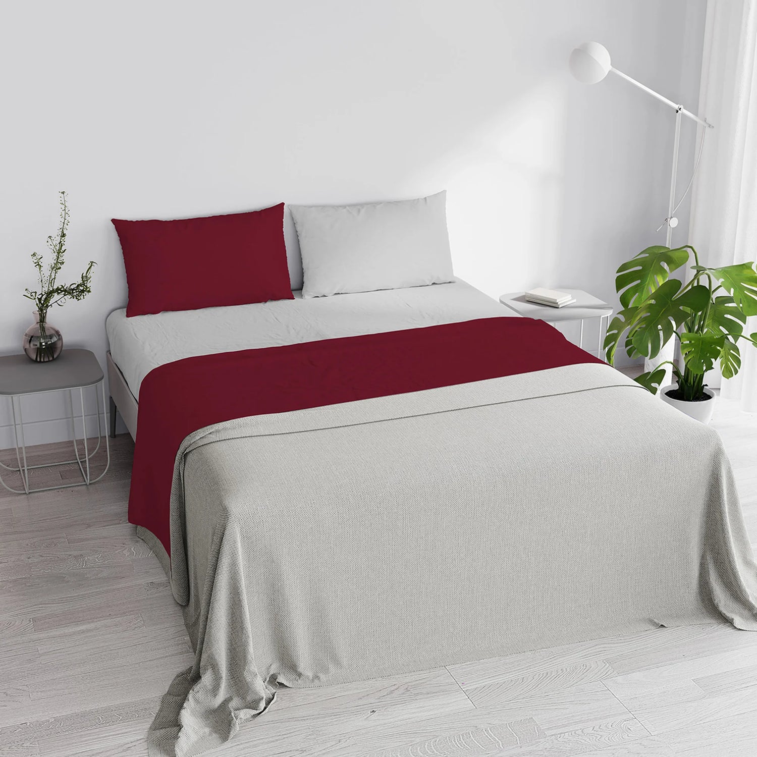 Completo Lenzuola in Puro Cotone Tinta Unita Colors Double - Varie Dimensioni