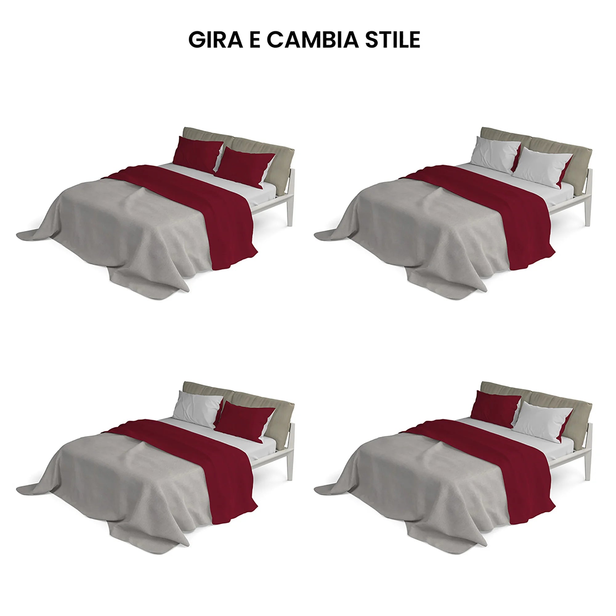 Completo Lenzuola in Puro Cotone Tinta Unita Colors Double - Varie Dimensioni