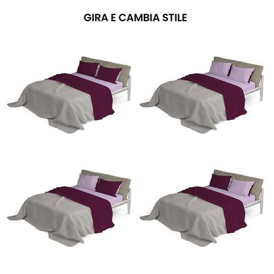 Completo Lenzuola in Puro Cotone Tinta Unita Colors Double - Varie Dimensioni