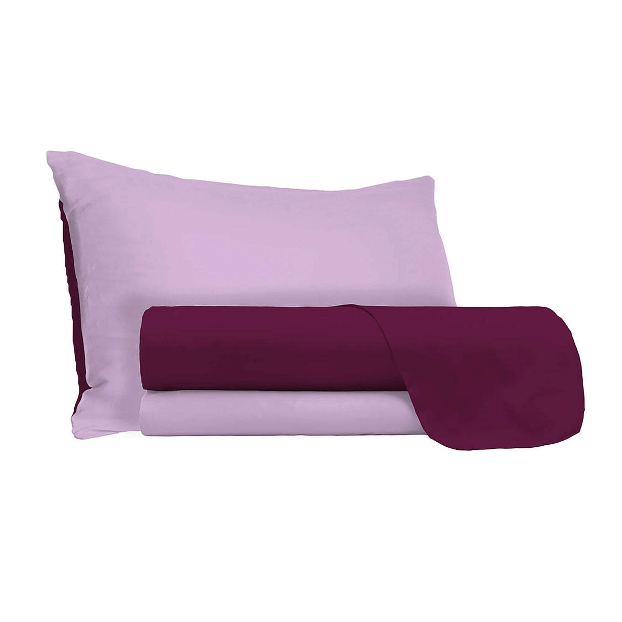 Completo Lenzuola in Puro Cotone Tinta Unita Colors Double - Varie Dimensioni