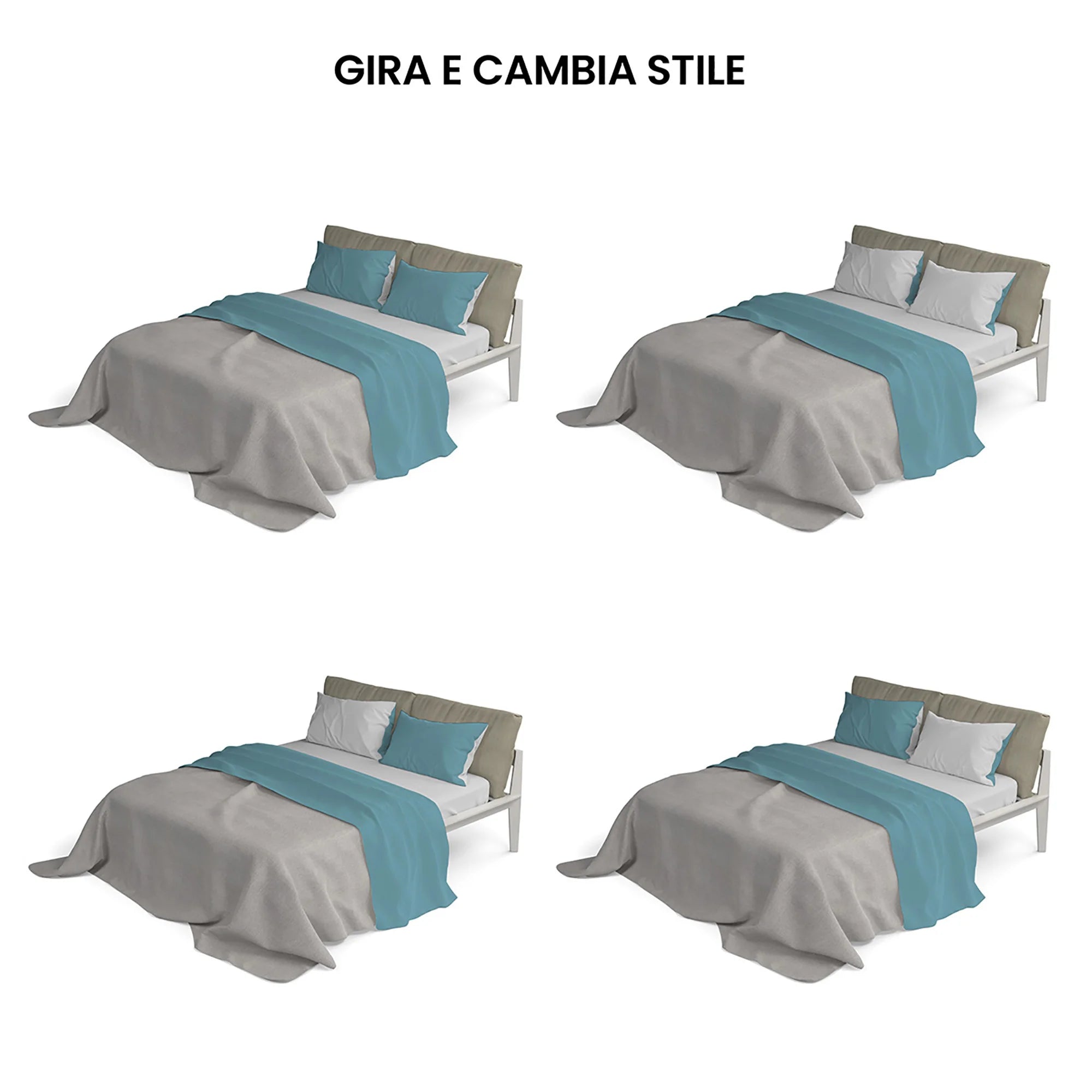 Completo Lenzuola in Puro Cotone Tinta Unita Colors Double - Varie Dimensioni