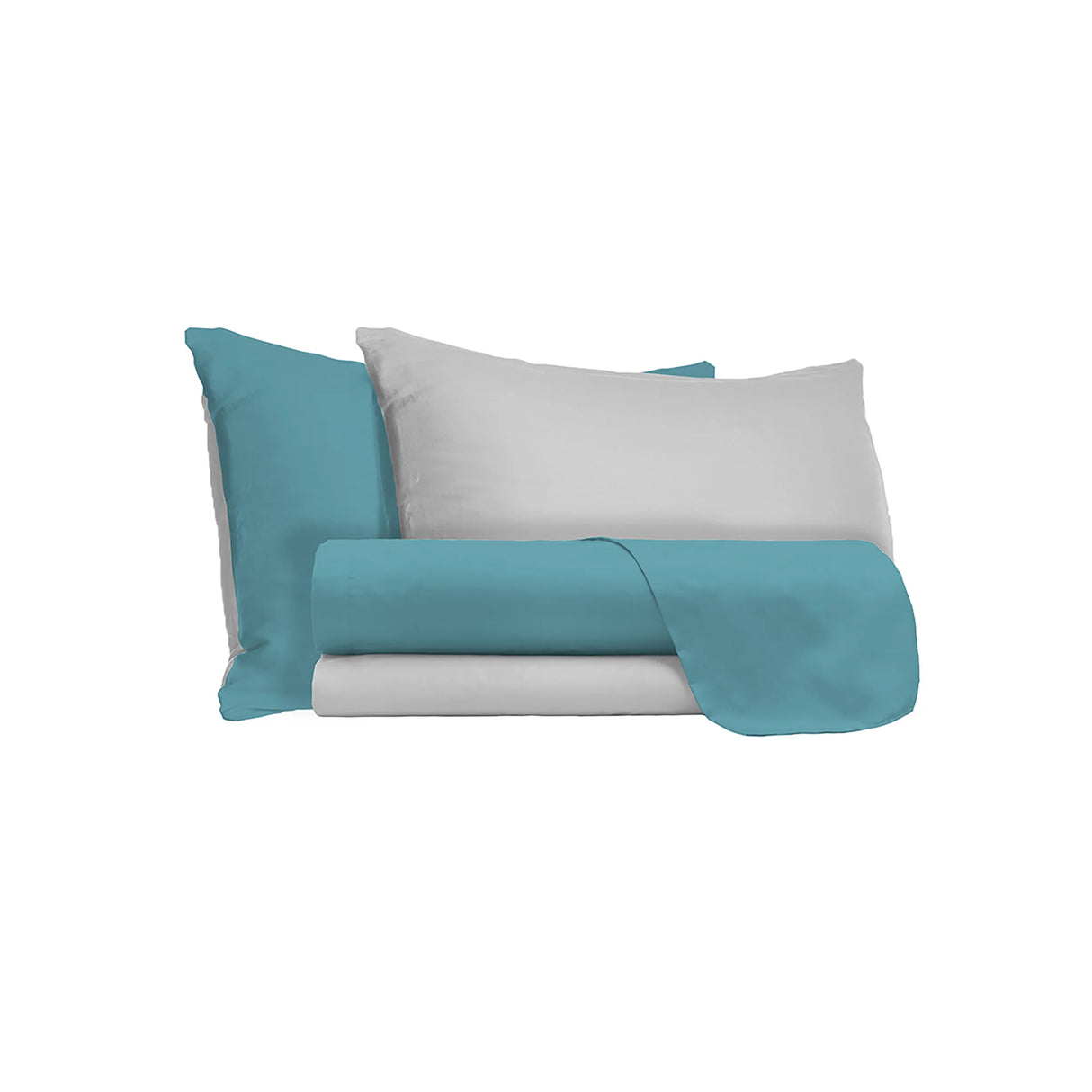 Completo Lenzuola in Puro Cotone Tinta Unita Colors Double - Varie Dimensioni